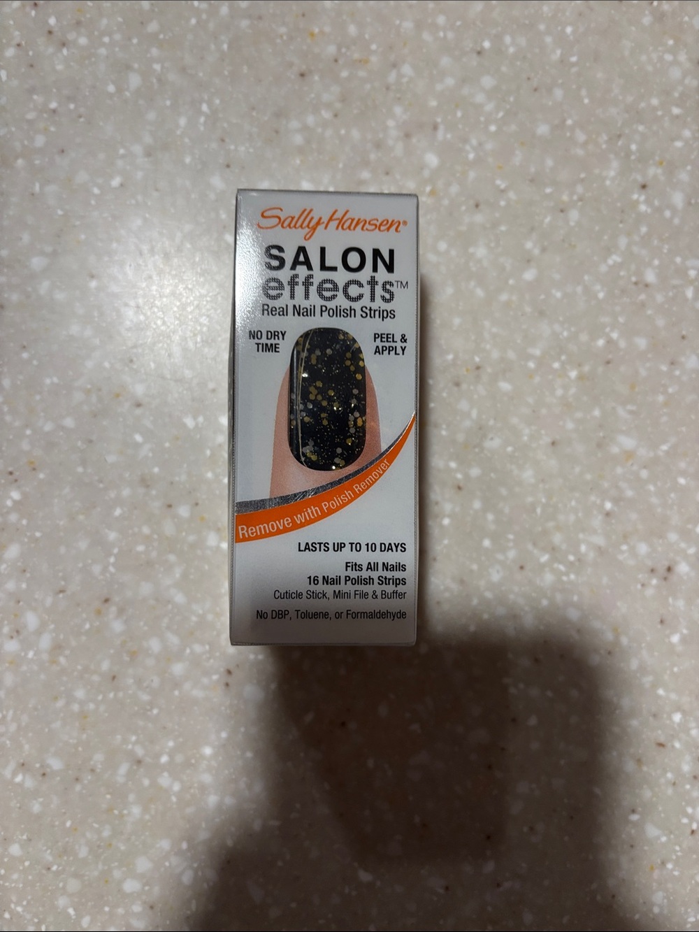 Sally Hansen Salon Effects Real Nail Polish Strips - Black with Gold Flecks
